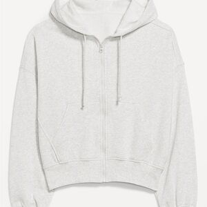 Old Navy Light Gray Zip-Up Hoodie Sweater
